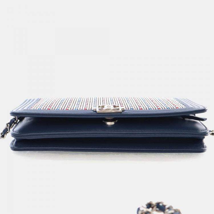 Pre Owned Chanel Crystal Boy Wallet On Chain (WOC)