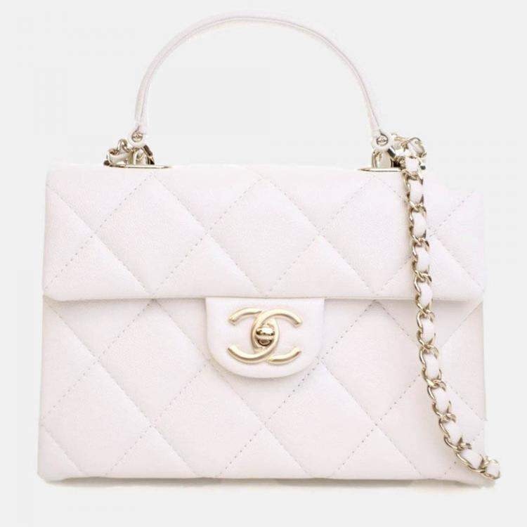 Pre Owned Chanel Mini Caviar Retro Twist Top Handle Bag