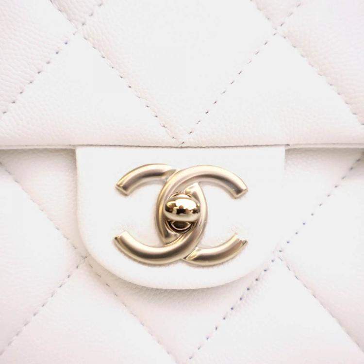 Pre Owned Chanel Mini Caviar Retro Twist Top Handle Bag