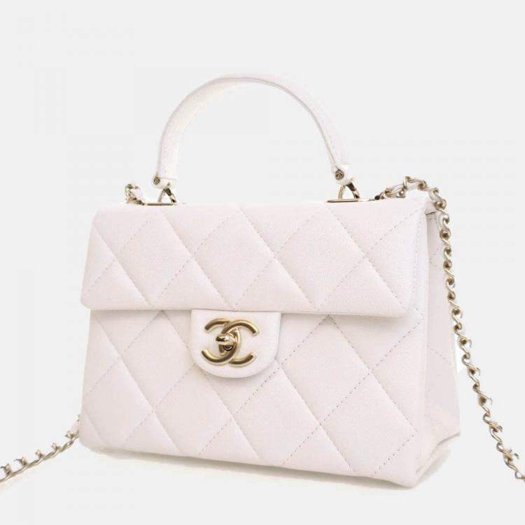Pre Owned Chanel Mini Caviar Retro Twist Top Handle Bag