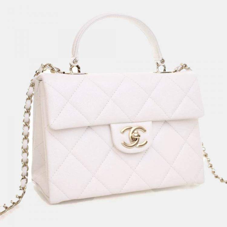 Pre Owned Chanel Mini Caviar Retro Twist Top Handle Bag