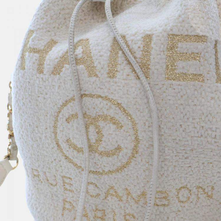 Pre Owned Chanel Small Tweed Deauville Bucket Bag