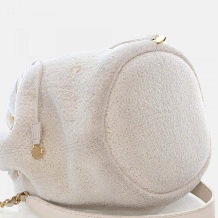 Pre Owned Chanel Small Tweed Deauville Bucket Bag