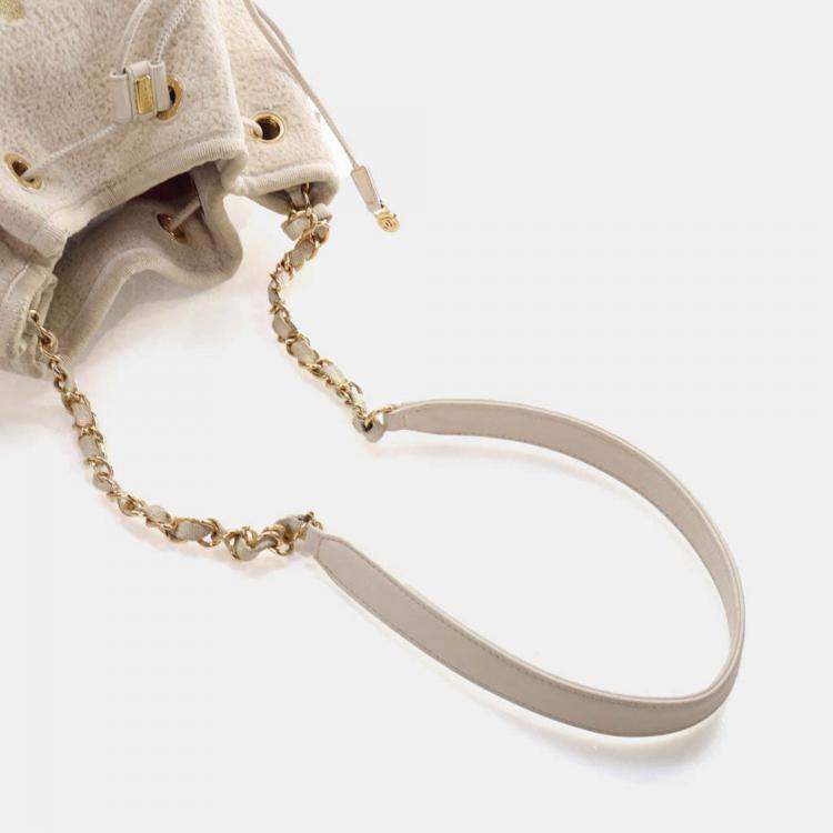 Pre Owned Chanel Small Tweed Deauville Bucket Bag