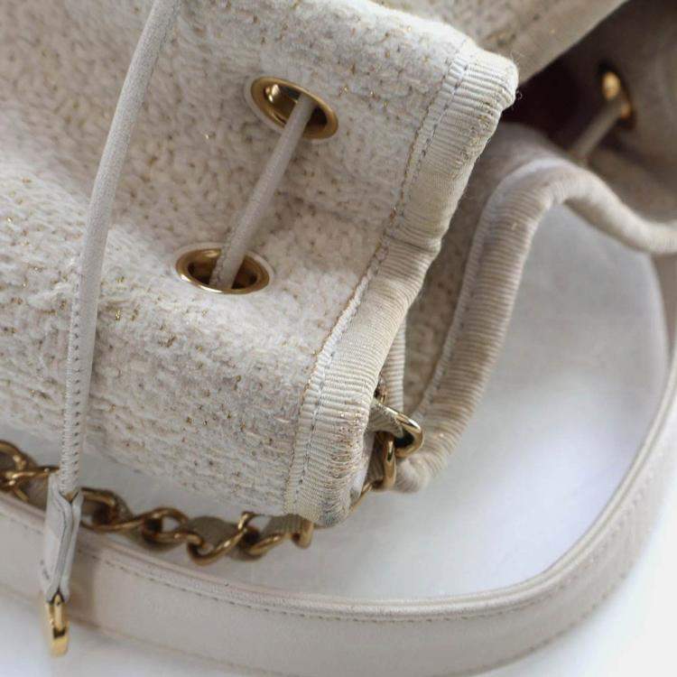 Pre Owned Chanel Small Tweed Deauville Bucket Bag