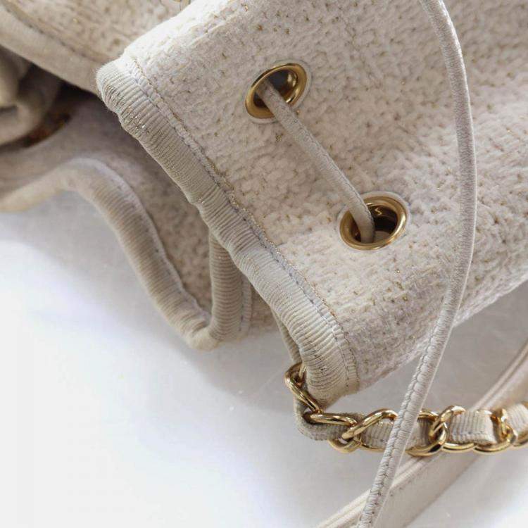 Pre Owned Chanel Small Tweed Deauville Bucket Bag