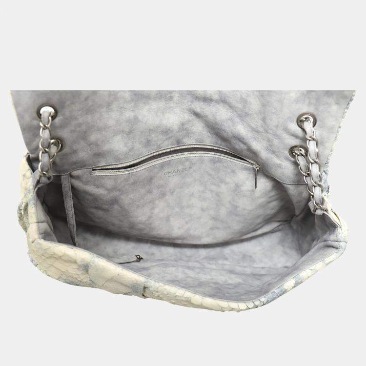 Pre Owned Chanel Python Jumbo XL Flap Bag