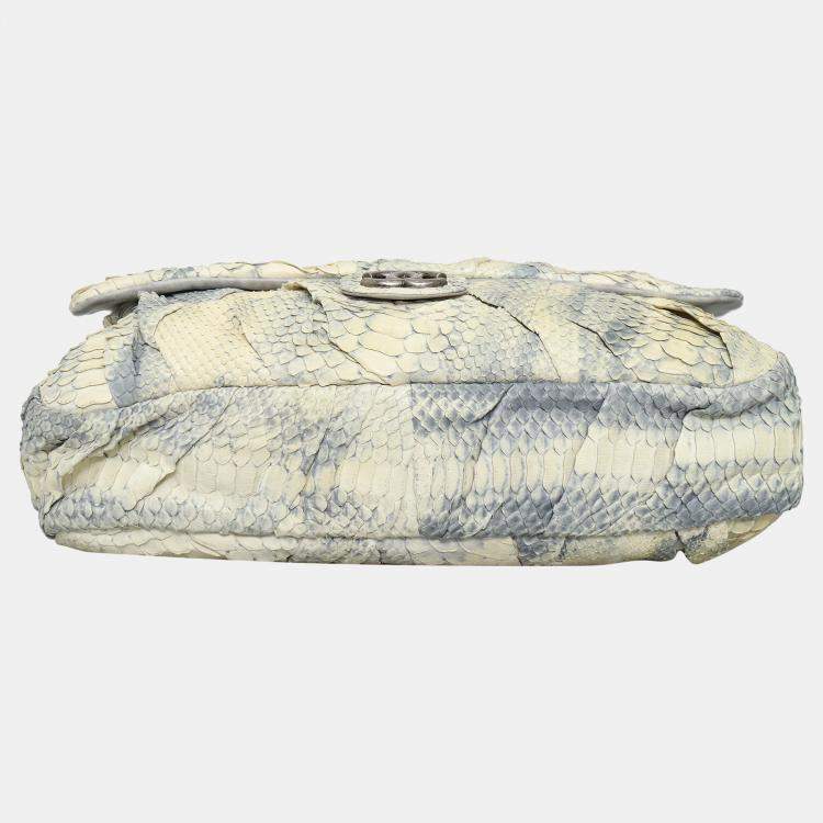 Pre Owned Chanel Python Jumbo XL Flap Bag