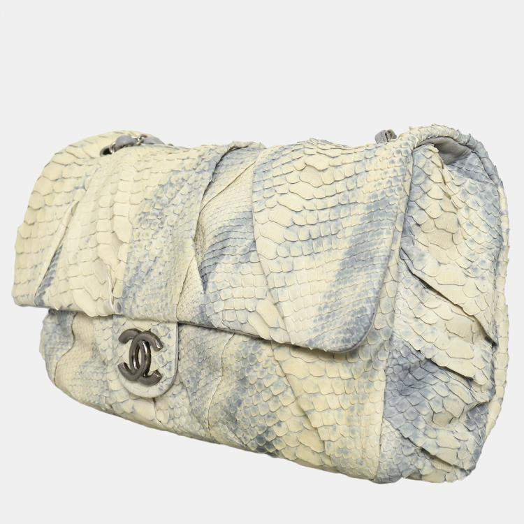 Pre Owned Chanel Python Jumbo XL Flap Bag