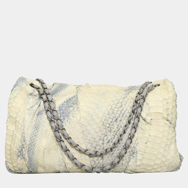 Pre Owned Chanel Python Jumbo XL Flap Bag