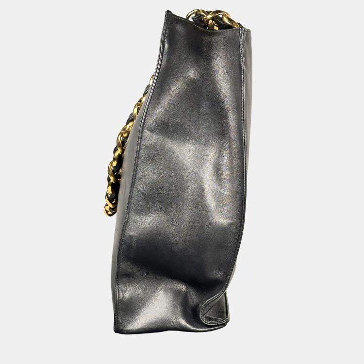 Pre Owned Chanel Vintage Leather CC Quilted Tote