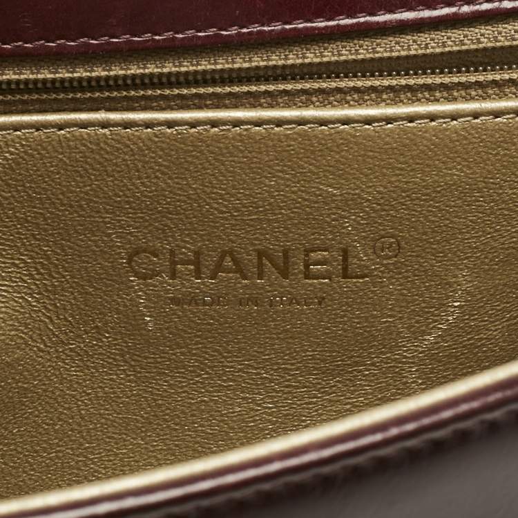 Pre Owned Chanel Navy Burgundy Quilted Leather New Medium Boy Paris- Salzburg Flap Bag