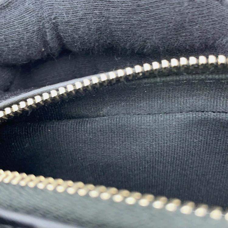 Pre Owned Chanel Matelasse Black/White Lambskin Chain Clutch Bag