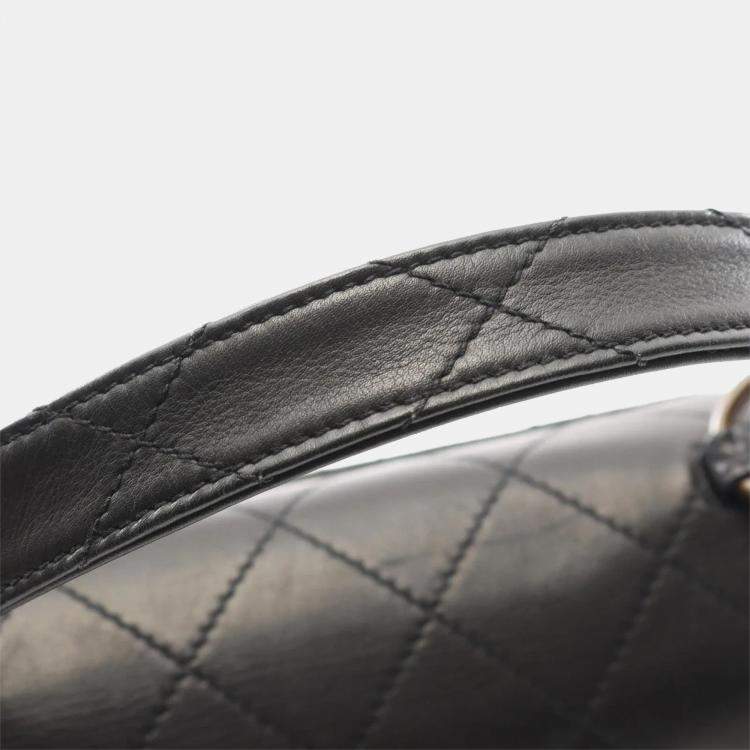 Pre Owned Chanel Flap Black Lambskin Shoulder Bag