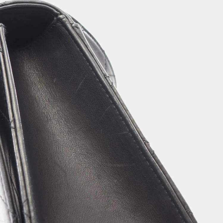 Pre Owned Chanel Flap Black Lambskin Shoulder Bag