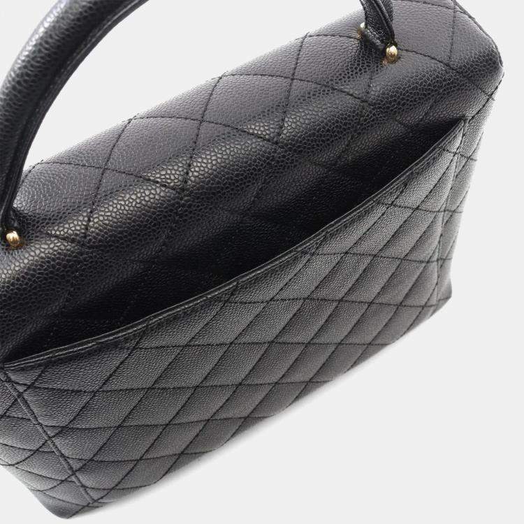 Pre Owned Chanel Kelly Black Calfskin Shoulder Bag