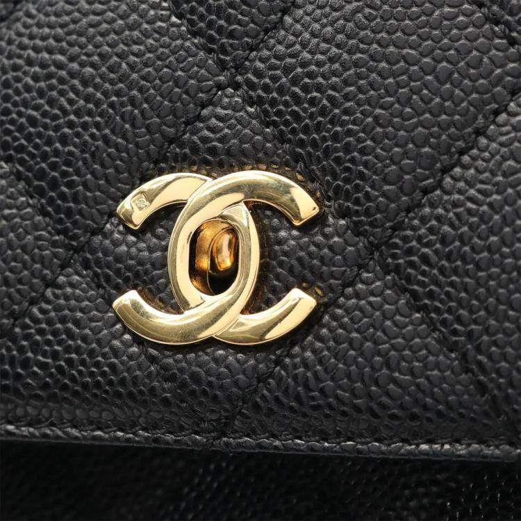 Pre Owned Chanel Kelly Black Calfskin Shoulder Bag