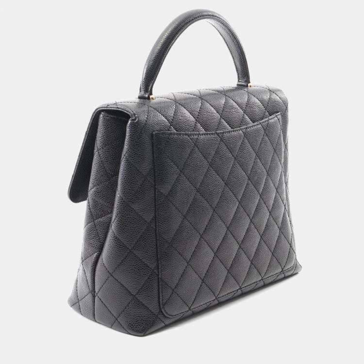 Pre Owned Chanel Kelly Black Calfskin Shoulder Bag