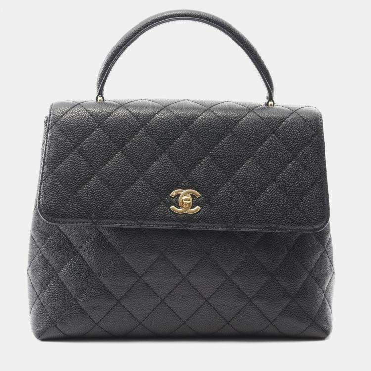 Pre Owned Chanel Kelly Black Calfskin Shoulder Bag