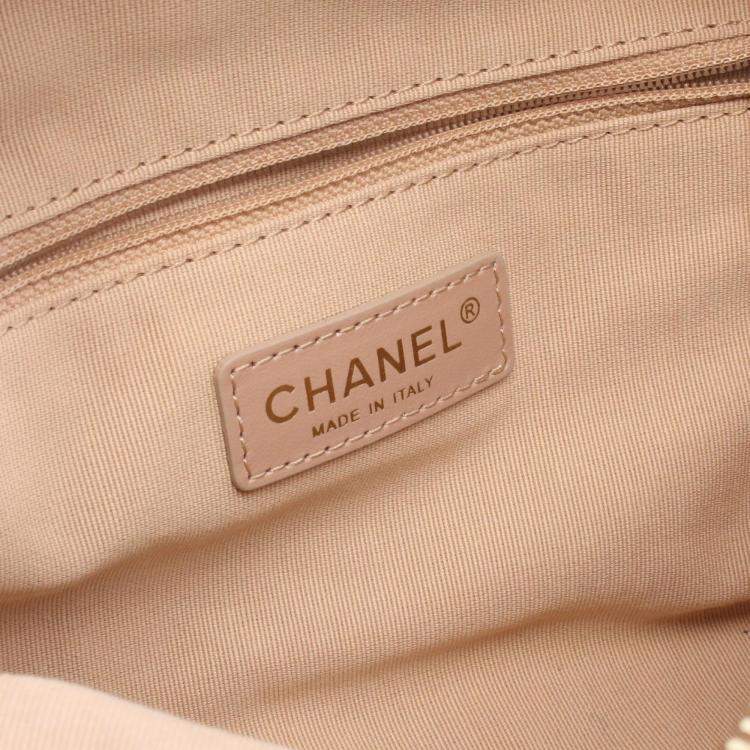 Pre Owned Chanel Matelasse Small Bowling Hand Shoulder Bag Leather Beige