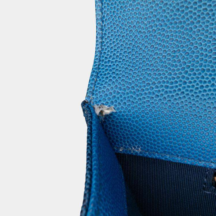 Pre Owned Chanel Blue Medium Quilted Caviar Sunset On The Sea Flap Bag