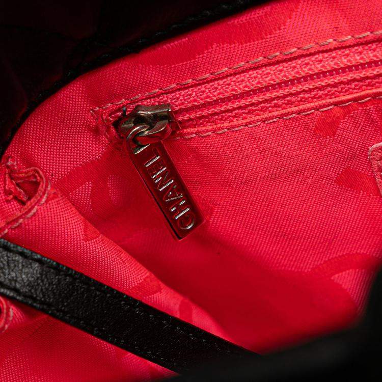 Pre Owned Chanel Black Small Quilted Lambskin Cambon Ligne Tote