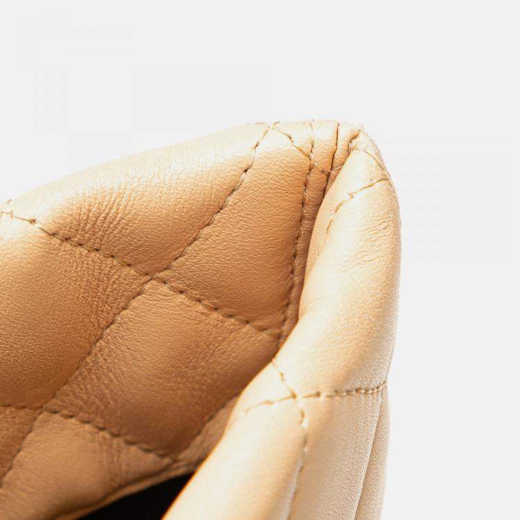 Pre Owned Chanel Brown Large Quilted Lambskin Cambon Ligne Tote