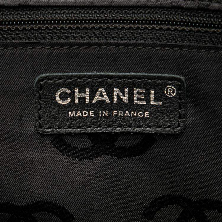 Pre Owned Chanel Brown Large Quilted Lambskin Cambon Ligne Tote