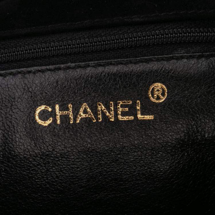 Pre Owned Chanel Black CC Quilted Velvet Flap