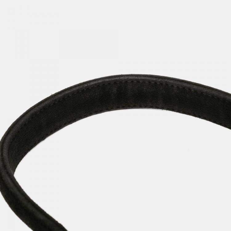 Pre Owned Chanel Black CC Quilted Velvet Flap