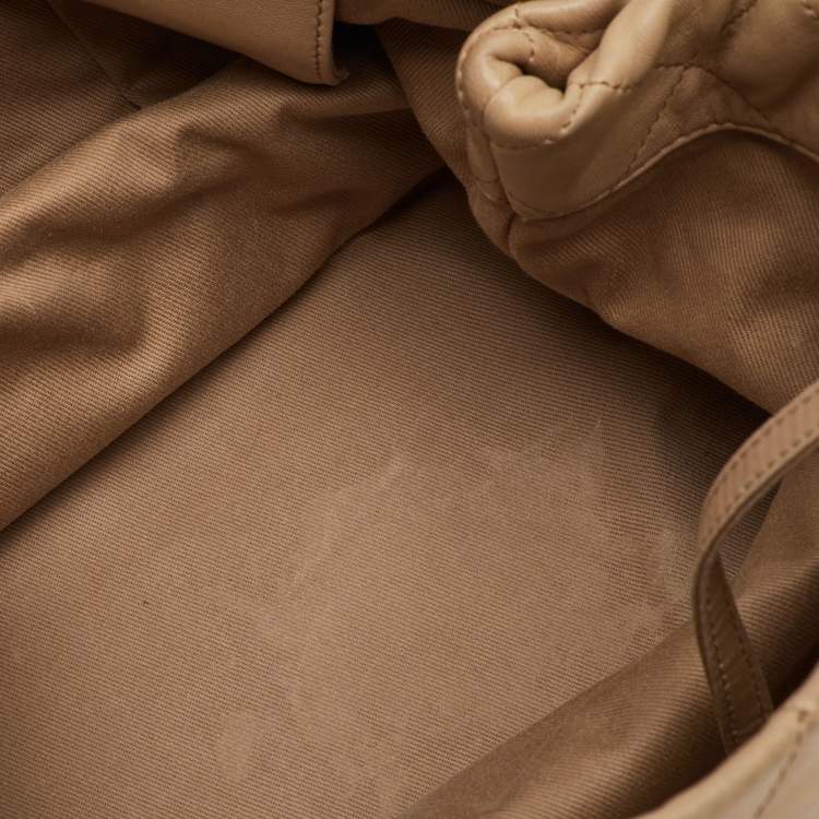 Pre Owned Chanel Beige/Black Quilted Leather VIP Grand Shopping Bag