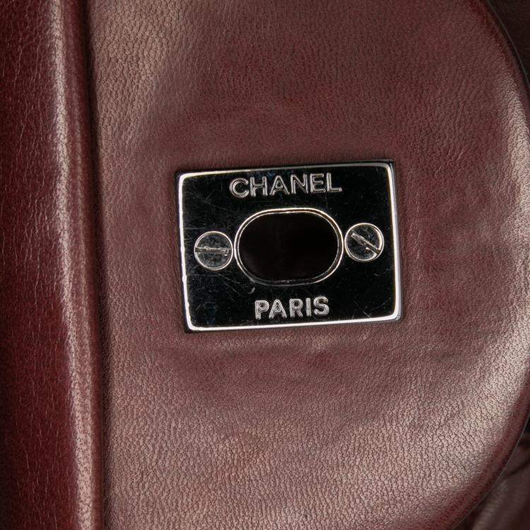 Pre Owned Chanel Red Maxi Quilted Lambskin 3 Tote Bag