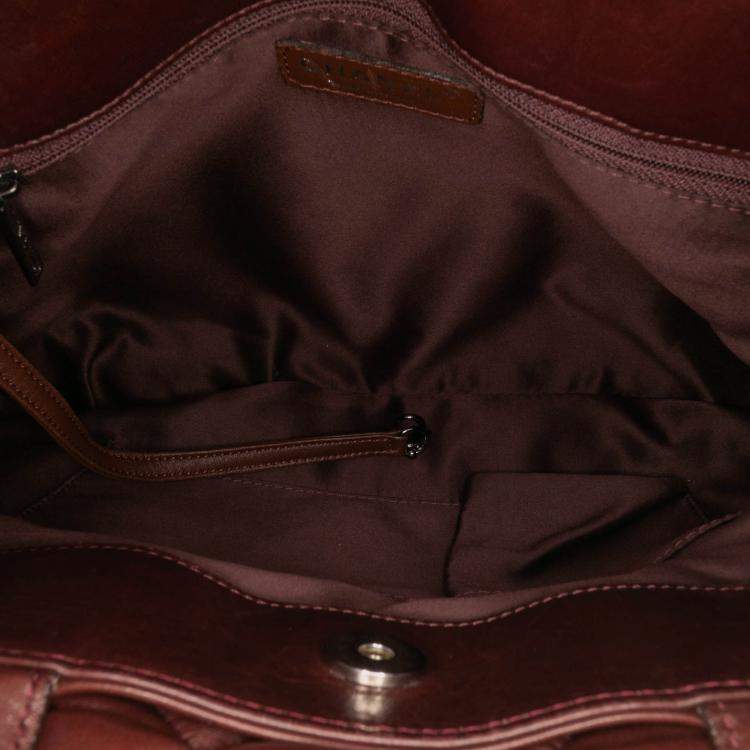Pre Owned Chanel Red Maxi Quilted Lambskin 3 Tote Bag