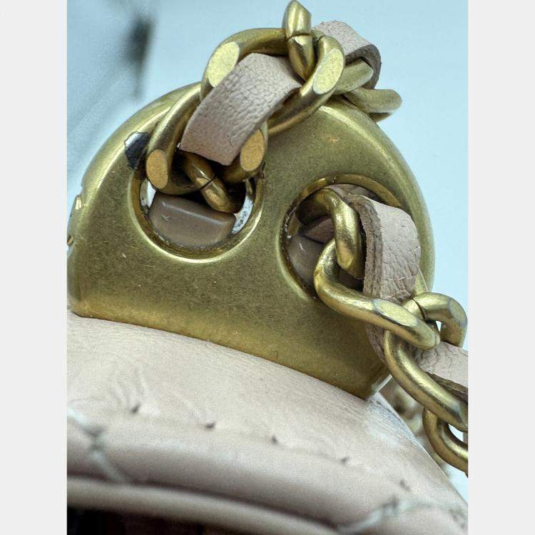 Pre Owned Chanel Beige Quilted Leather CC Wallet on Chain Bag