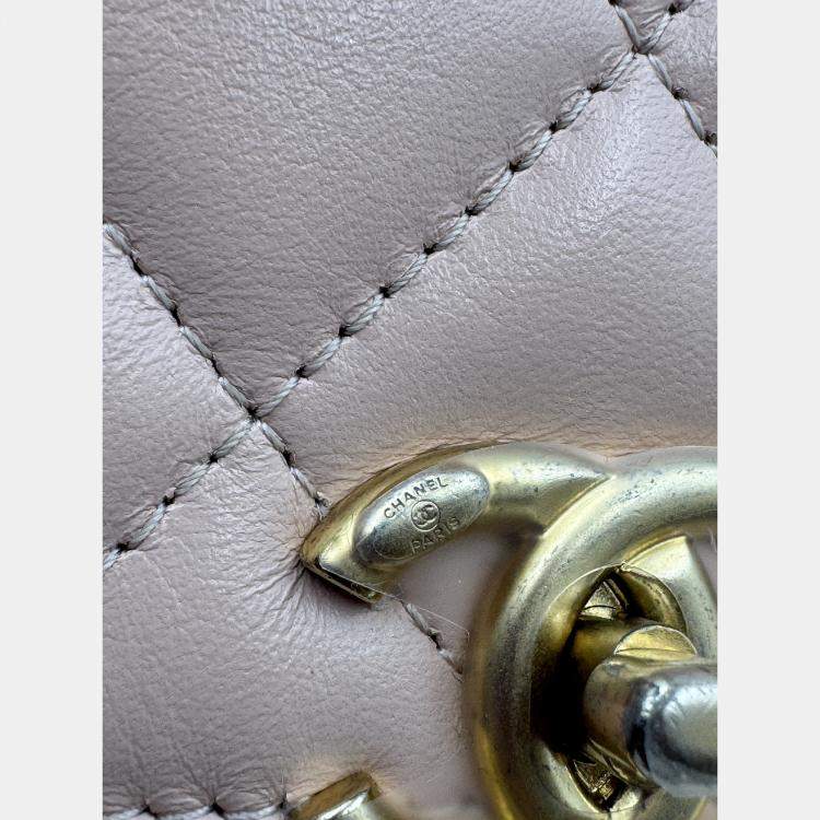Pre Owned Chanel Beige Quilted Leather CC Wallet on Chain Bag