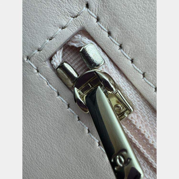 Pre Owned Chanel Beige Quilted Leather CC Wallet on Chain Bag