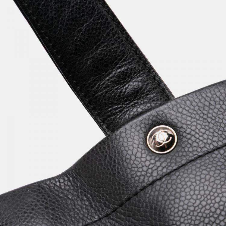 Pre Owned Chanel Black CC Caviar Tote
