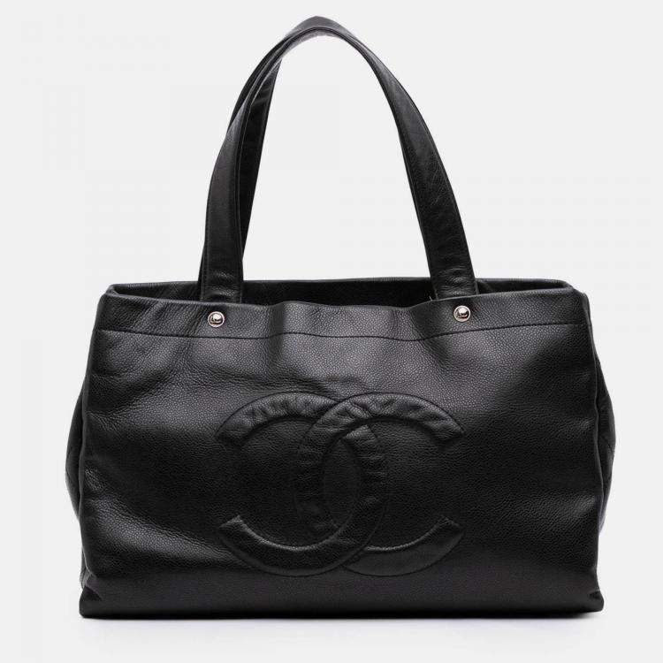 Pre Owned Chanel Black CC Caviar Tote