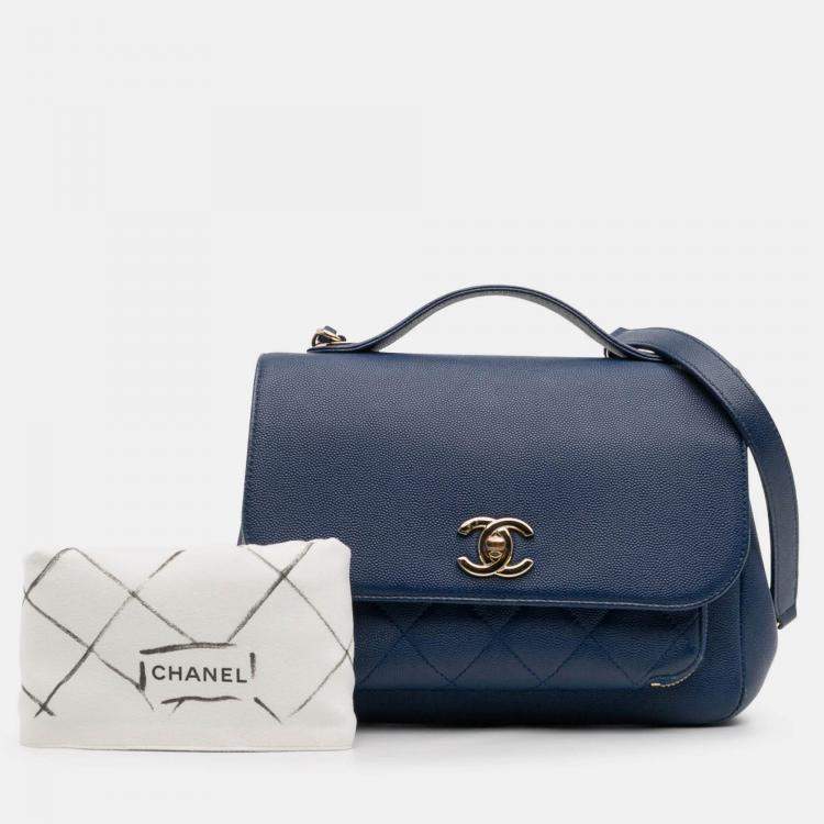 مملوكة مسبقًا Chanel Blue Medium Caviar Business Affinity Flap