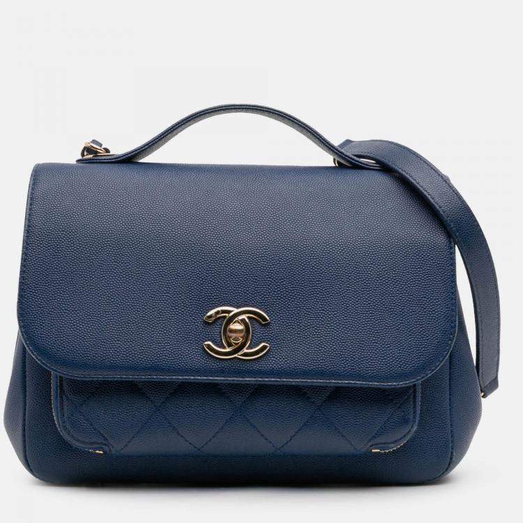 مملوكة مسبقًا Chanel Blue Medium Caviar Business Affinity Flap