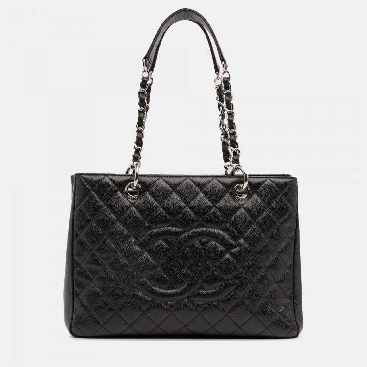 Pre Owned Chanel Black Caviar Grand Shopping Tote