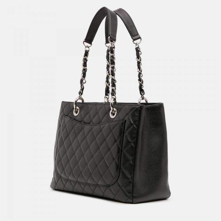 Pre Owned Chanel Black Caviar Grand Shopping Tote