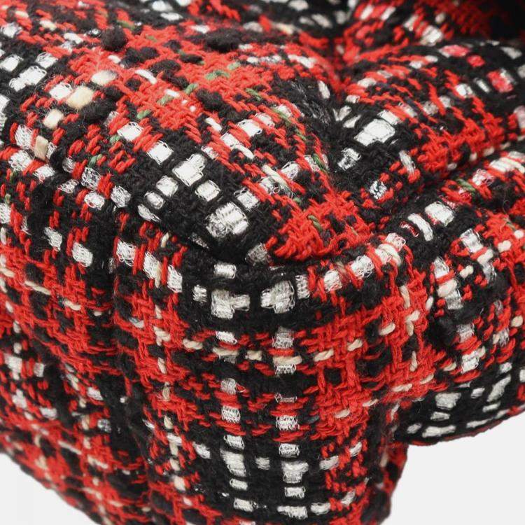 Pre Owned Chanel Red Large Tweed 19 Flap