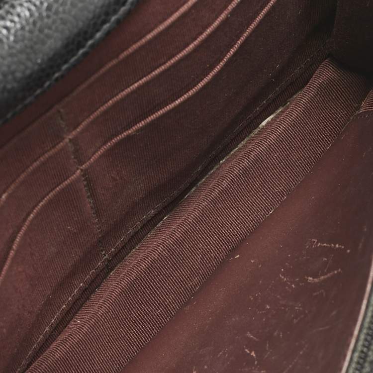 Pre Owned Chanel Black Quilted Caviar Leather Classic Wallet on Chain