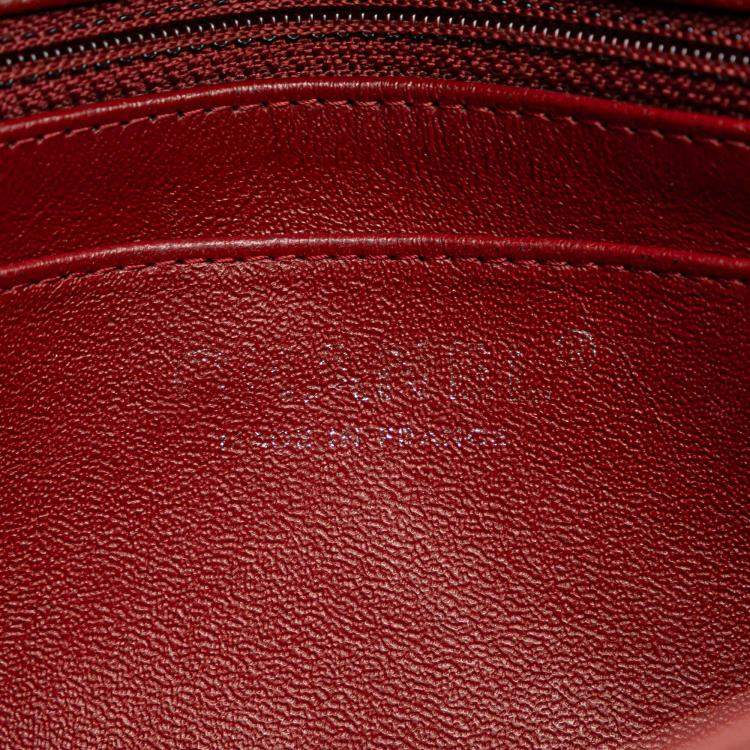 Pre Owned Chanel Burgundy Mini Square Classic Caviar Single Flap