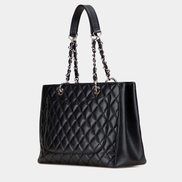Pre Owned Chanel Black Caviar Grand Shopping Tote