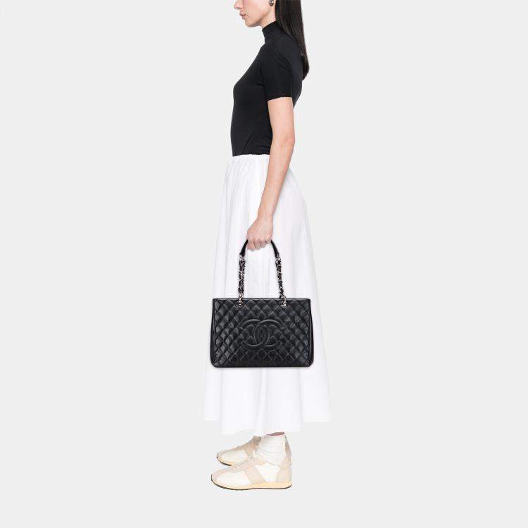 Pre Owned Chanel Black Caviar Grand Shopping Tote