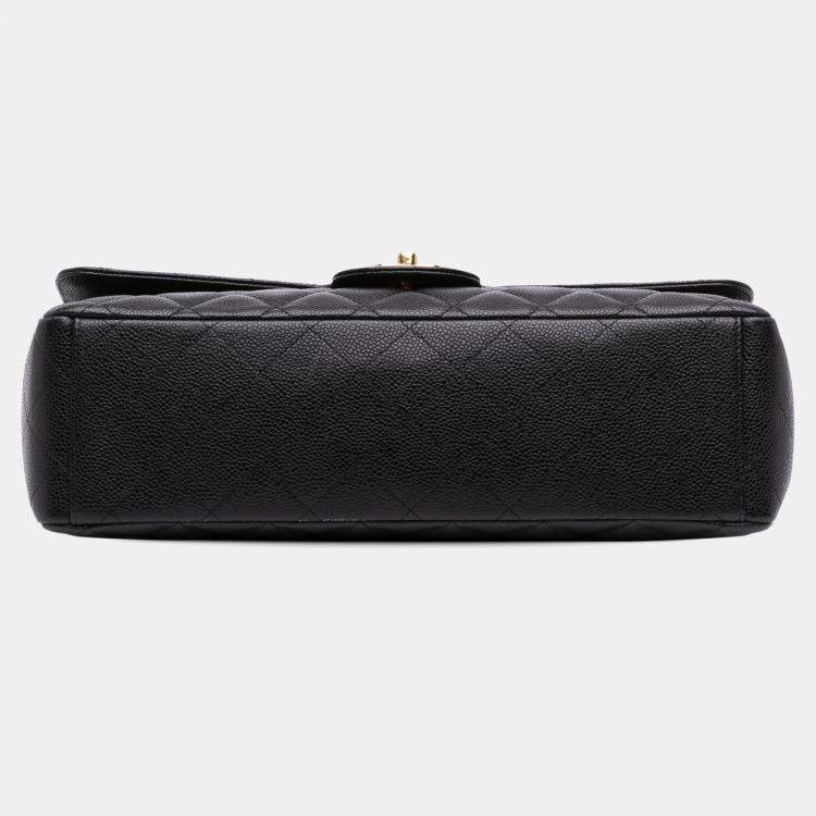 Pre Owned Chanel Black Maxi Classic Caviar Double Flap