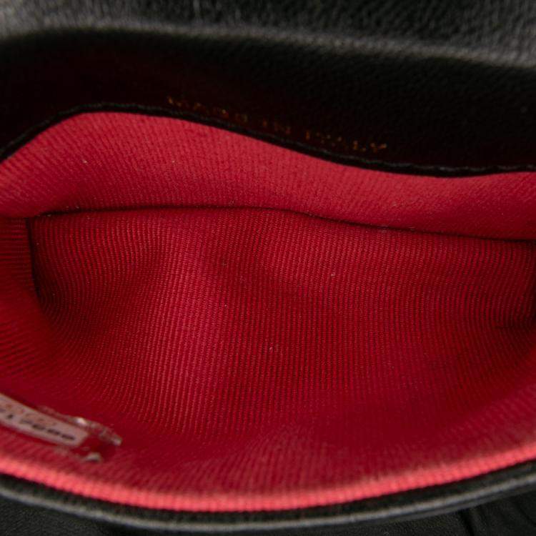 Pre Owned Chanel Black Lambskin 19 Flap Coin Purse With Chain