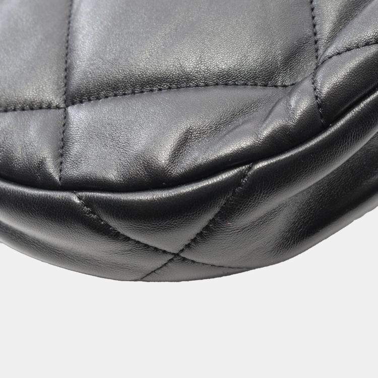 Pre Owned Chanel Black Lambskin 19 Chain Hobo